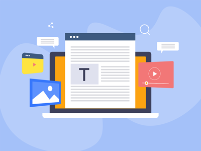 The word Blog on green background